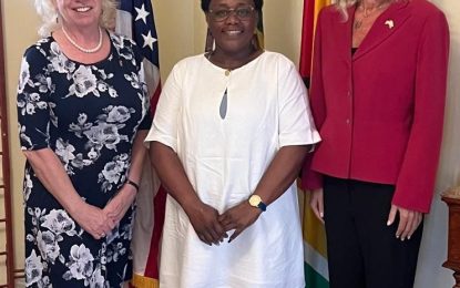 Broomes discusses democracy and security with U.S. and UK Envoys