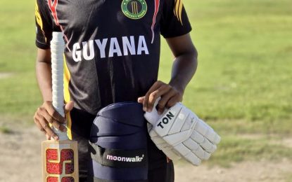 National Junior Cricketer benefits from ‘Cricket Gear for young and promising cricketers in Guyana’ Project
