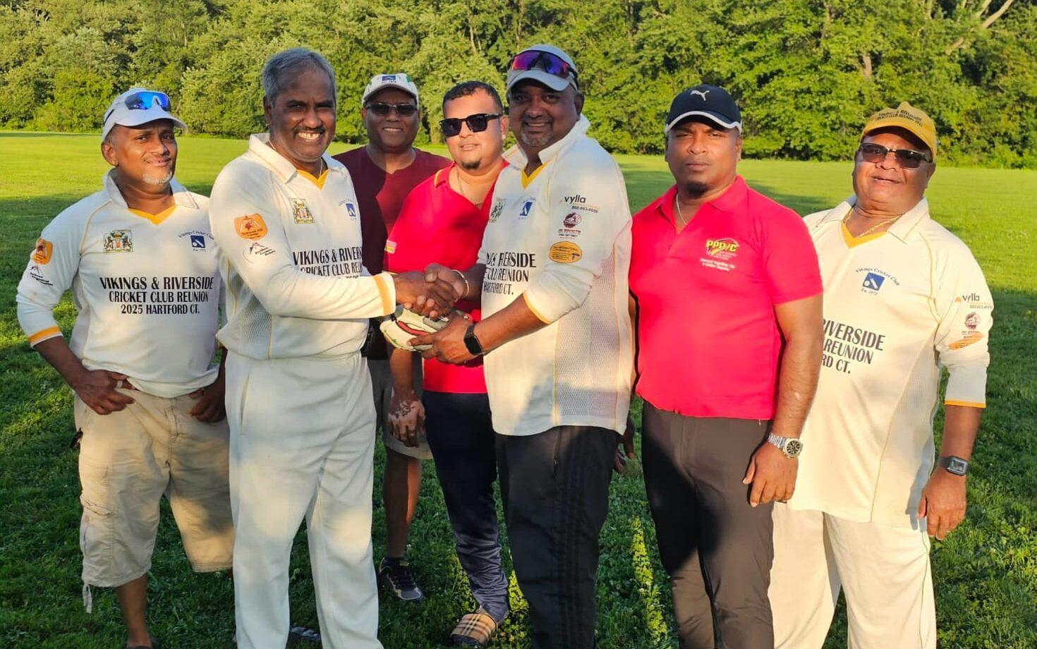 Vikings and Riverside Cricket Clubs of the USA provide support for “cricket gear for young and promising cricketers in Guyana”