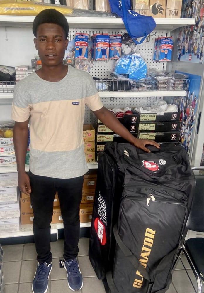 Emmanuel Lewis benefits once more from “Cricket gear for young and promising cricketers in Guyana”