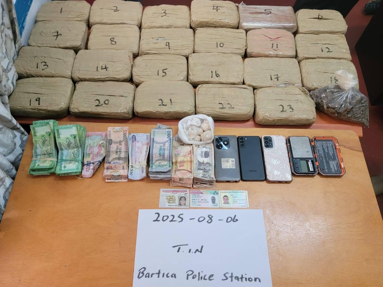 Couple nabbed with raw gold, ganja, cash at Paruni Landing