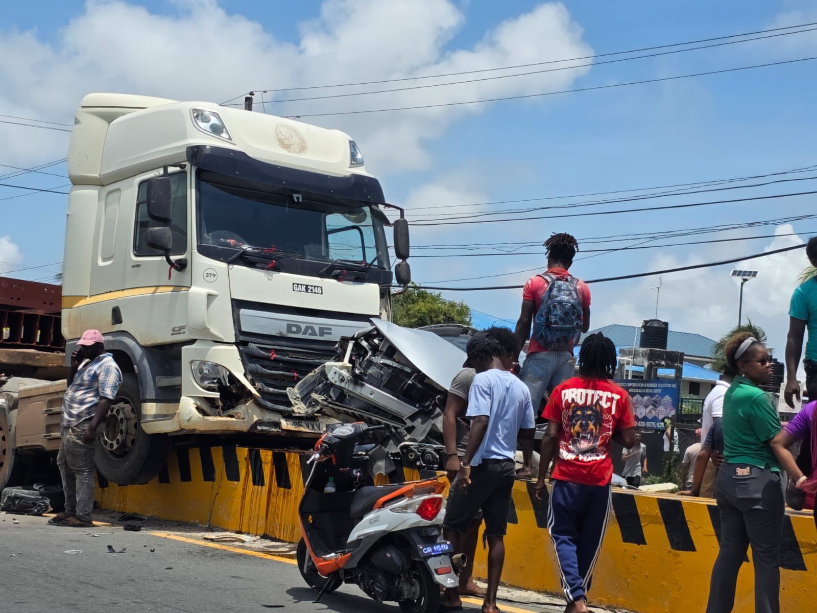 Truck slams into car at Montrose