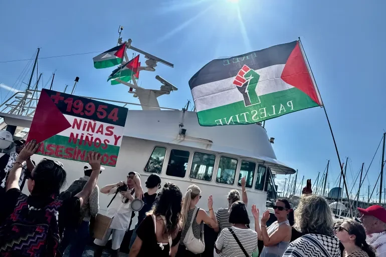 Sumud Flotilla for Gaza departs Barcelona again after delay due to storm