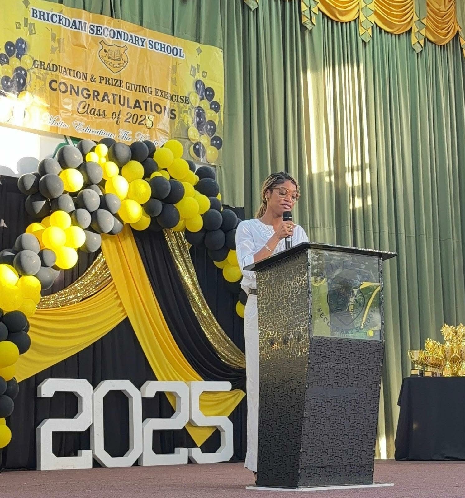 “Your beginning does not define your end” – Brickdam Secondary alumna delivers message of resilience to graduates