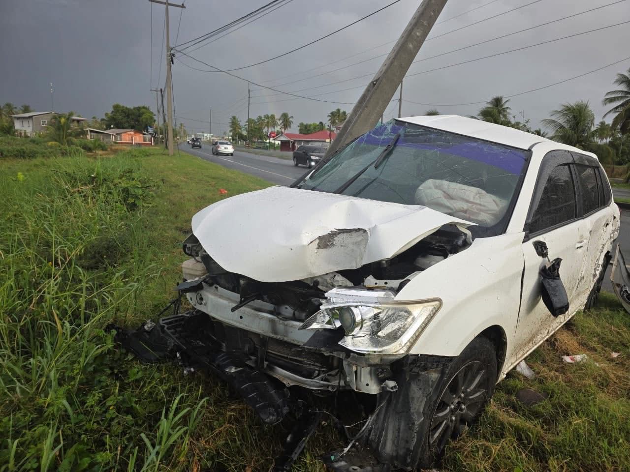 Man dies after car slams into utility pole at Good Hope - Kaieteur News