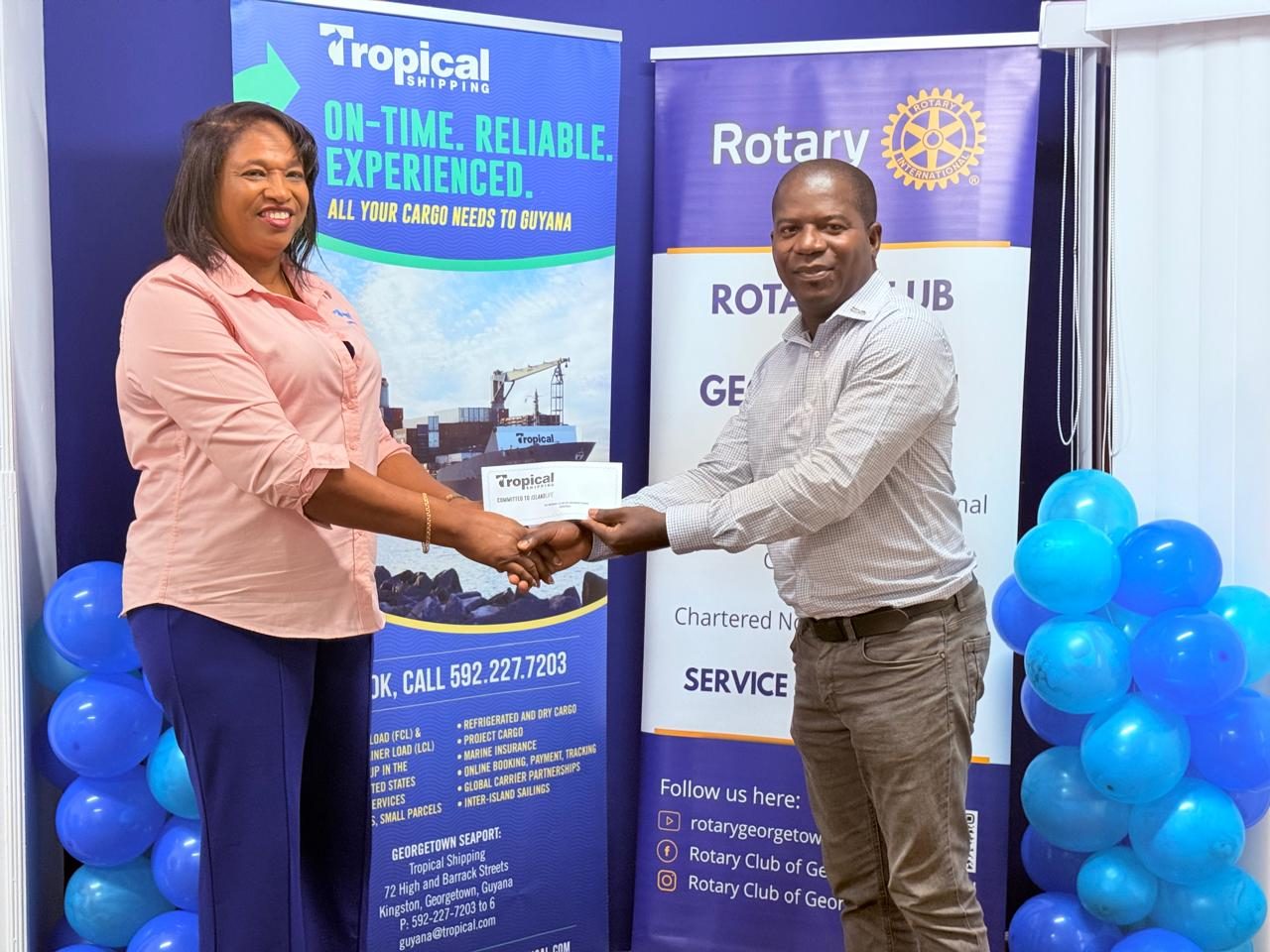 Tropical Shipping boosts youth, education with donation to Rotary Club Georgetown