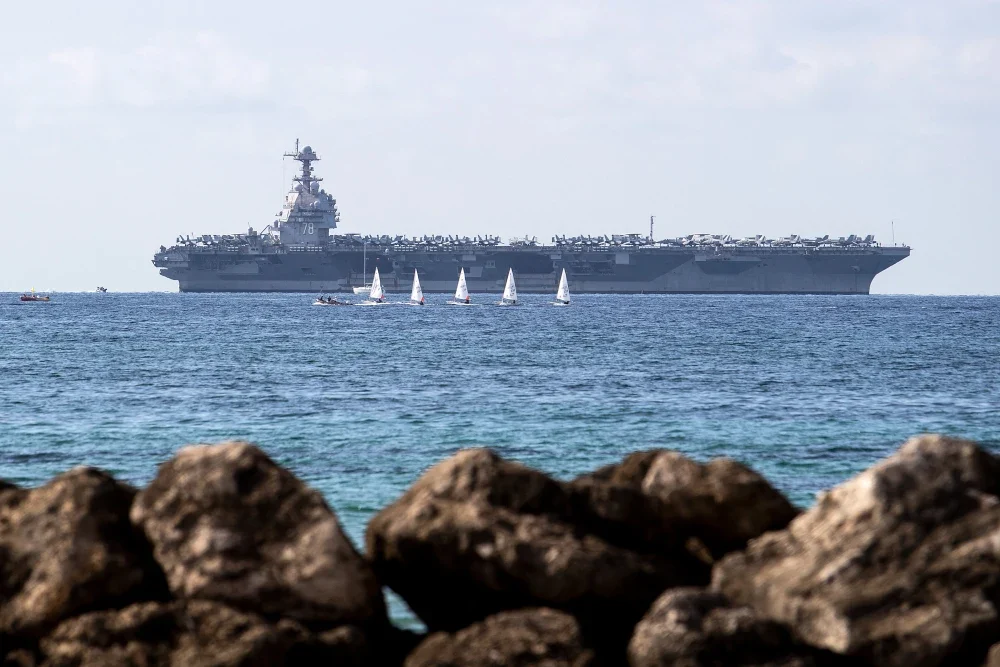 U.S. aircraft carrier arrives in the Caribbean Sea in major buildup near Venezuela