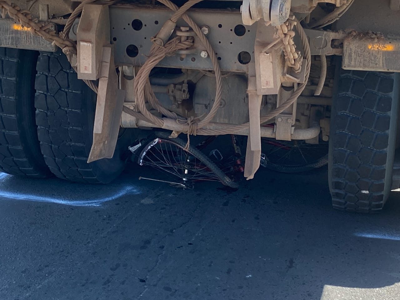 Cyclist crushed to death after collision with truck