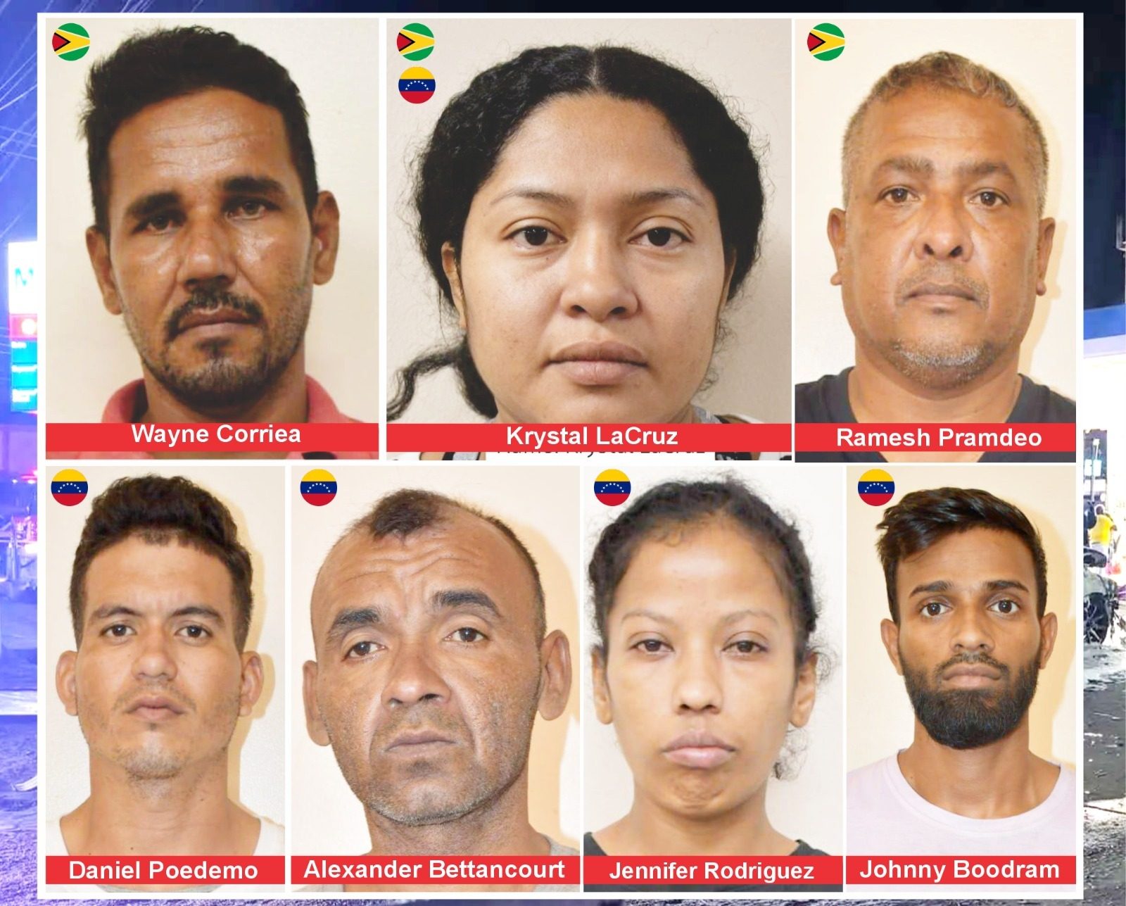 ‘7 in the Dock’ – 3 Guyanese, 4 Venezuelans on terror charge for gas station bombing