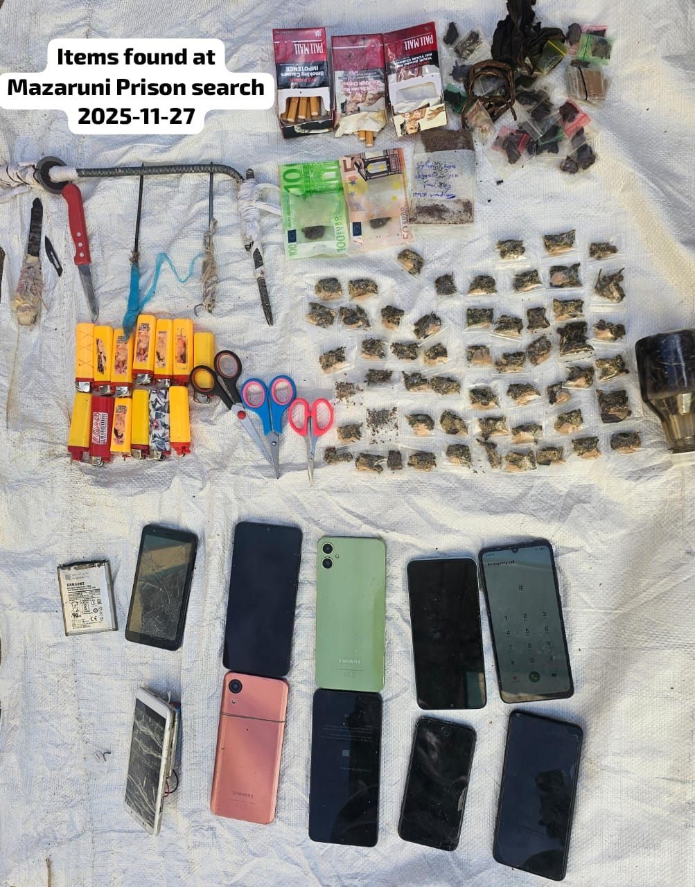 Police seize phones, ganja in Mazaruni Prison raid