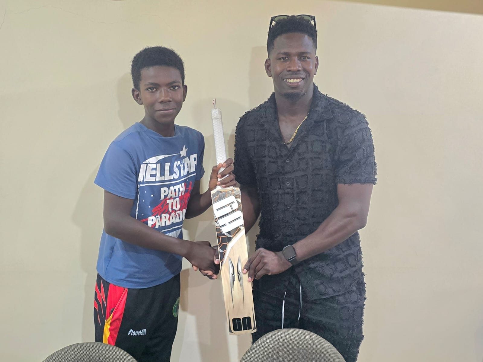 National Under 13 Cricketer benefits from project “Cricket gear for young and promising cricketers in Guyana”