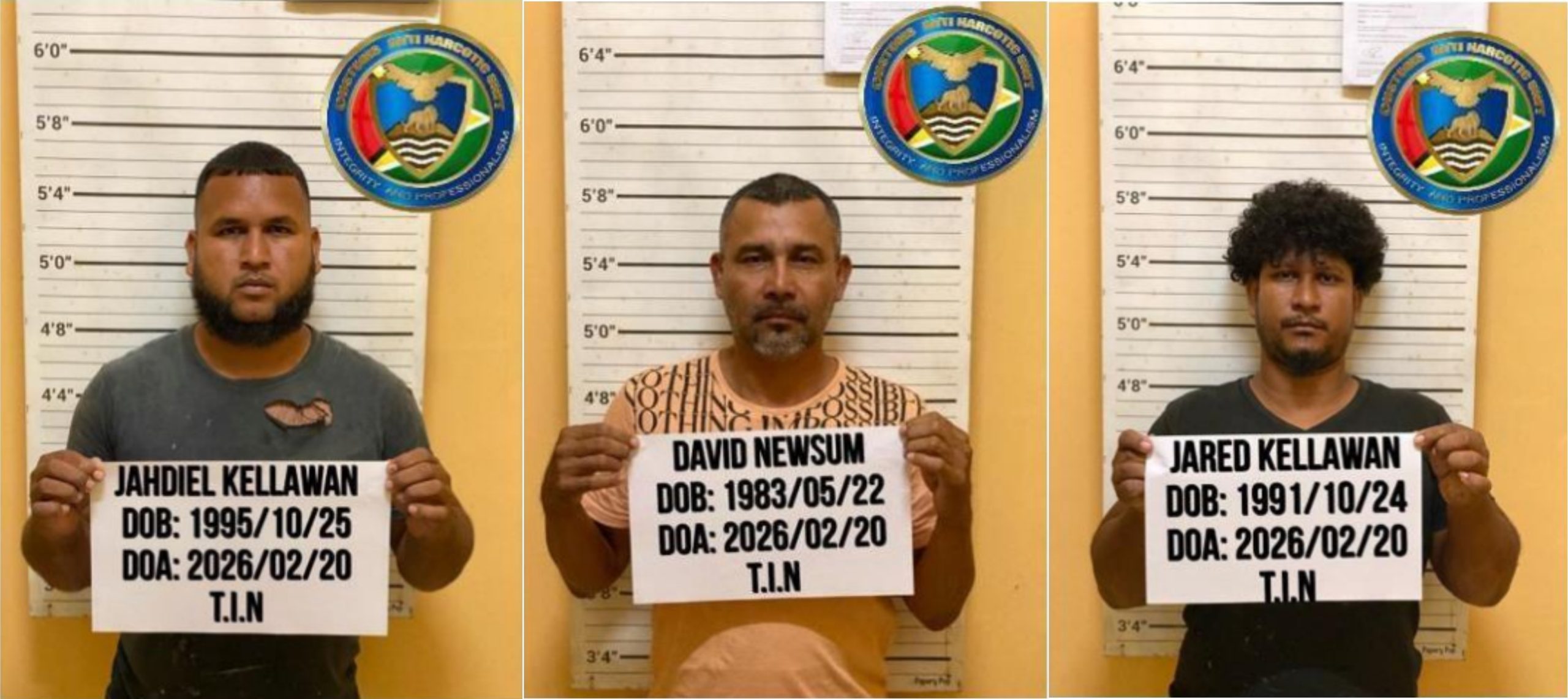 Trio nabbed with 10.9 kg of cocaine at Parika