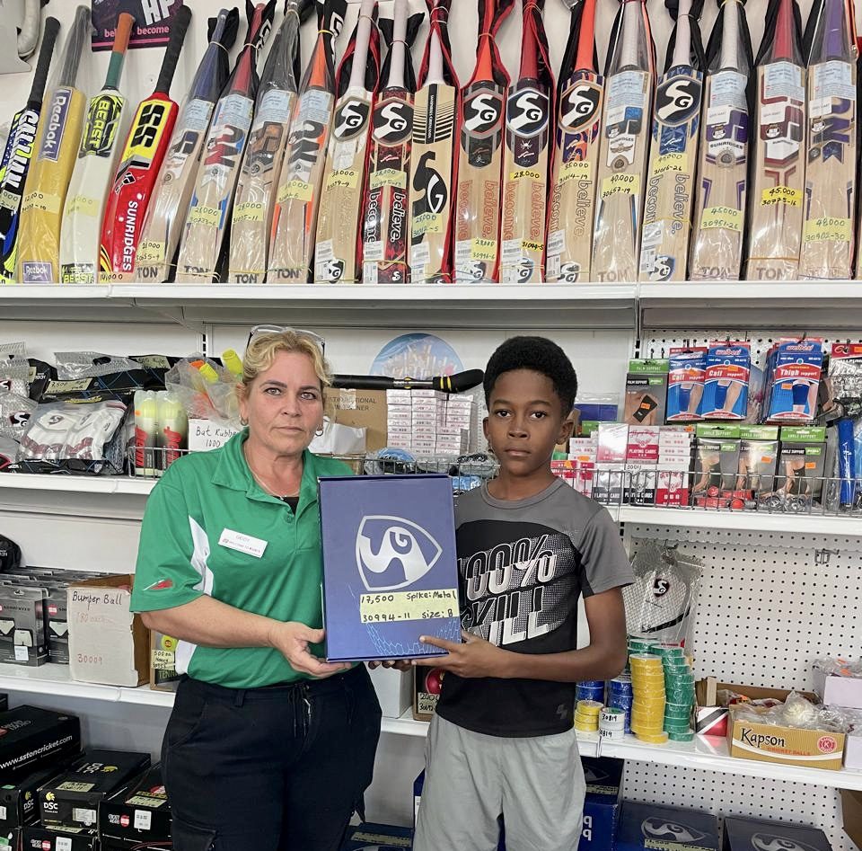Cricket Equipment Guyana partners with project “cricket gear for young and promising cricketers in Guyana” to provide support to Makhaya Jones