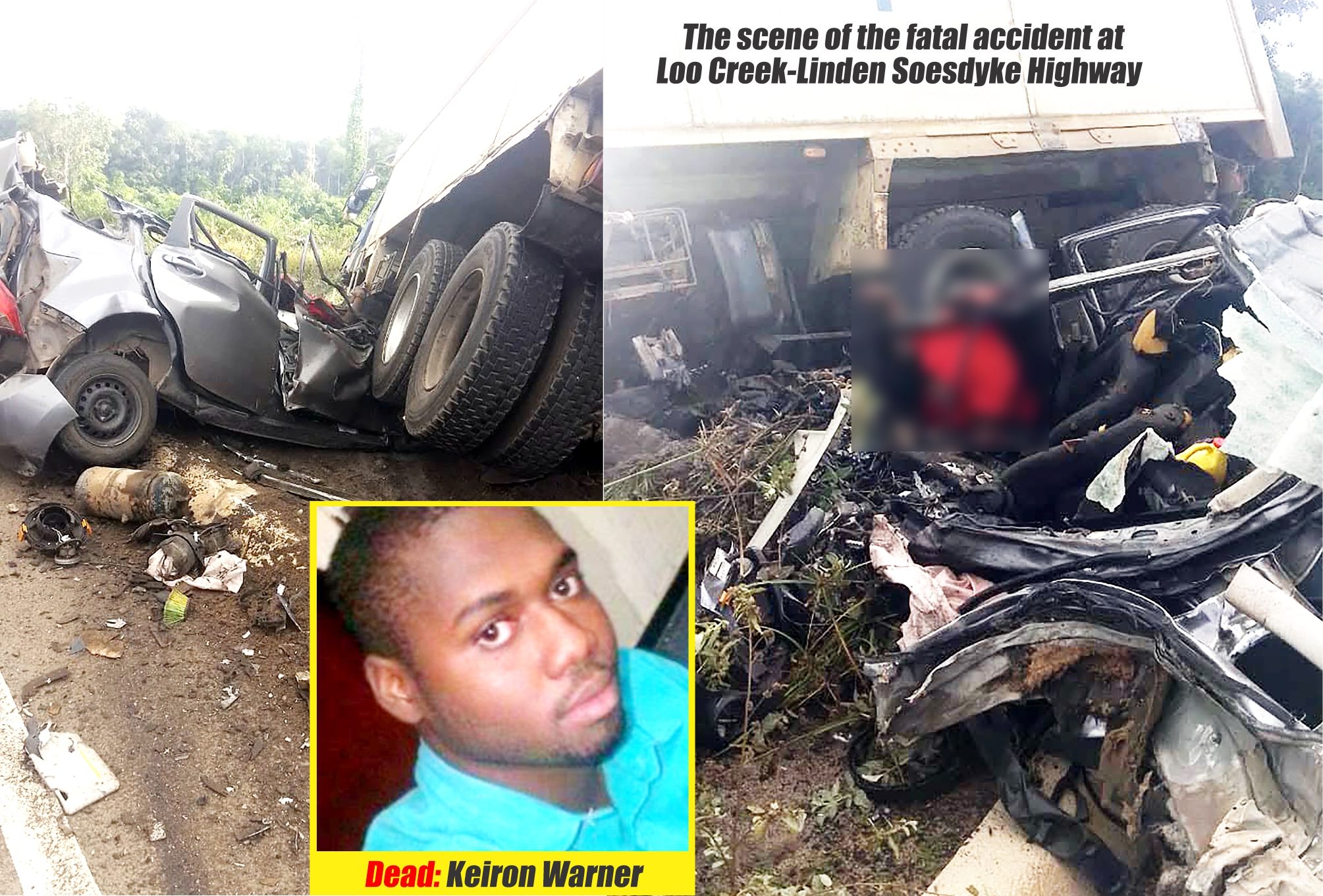 Driver killed as car slams into truck