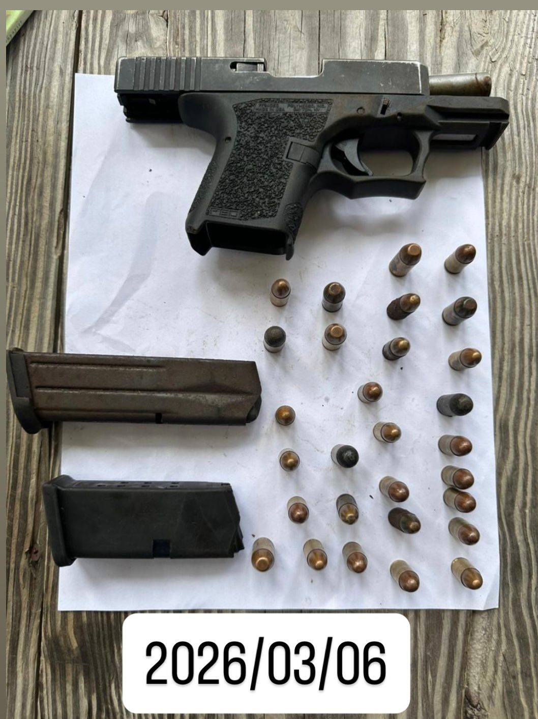 Gun, ammo. found in fisherman’s luggage