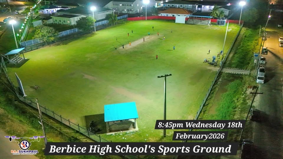 Tucber Park Cricket Club thank Government for installing floodlights at the Berbice High School Ground