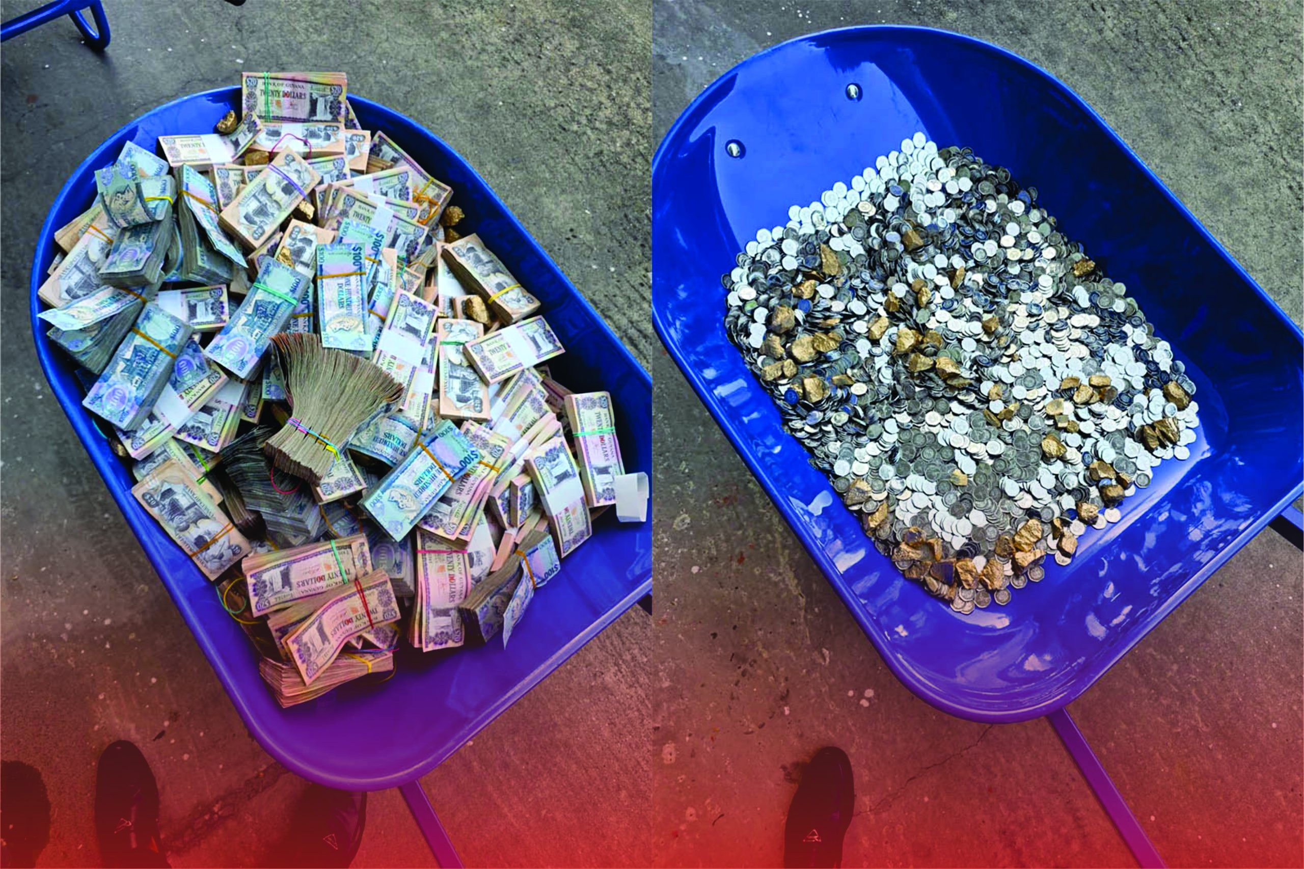 Wheelbarrows of Cash …Mohamed delivers coins, notes to settle Court debt