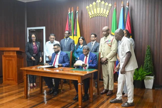 Guyana and St. Kitts sign pacts on food security, agriculture, digital governance