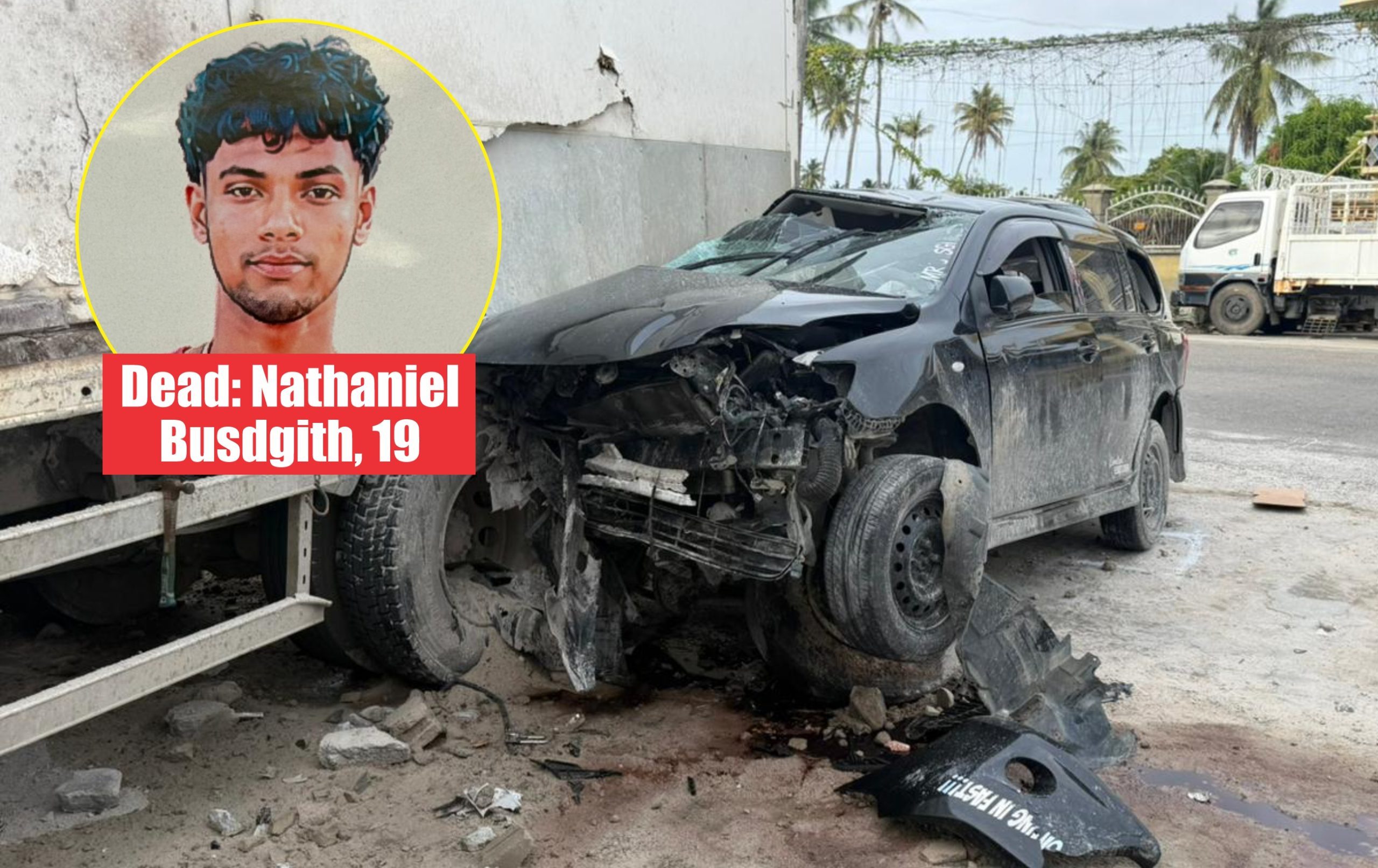 Teen dies after car slams into parked truck