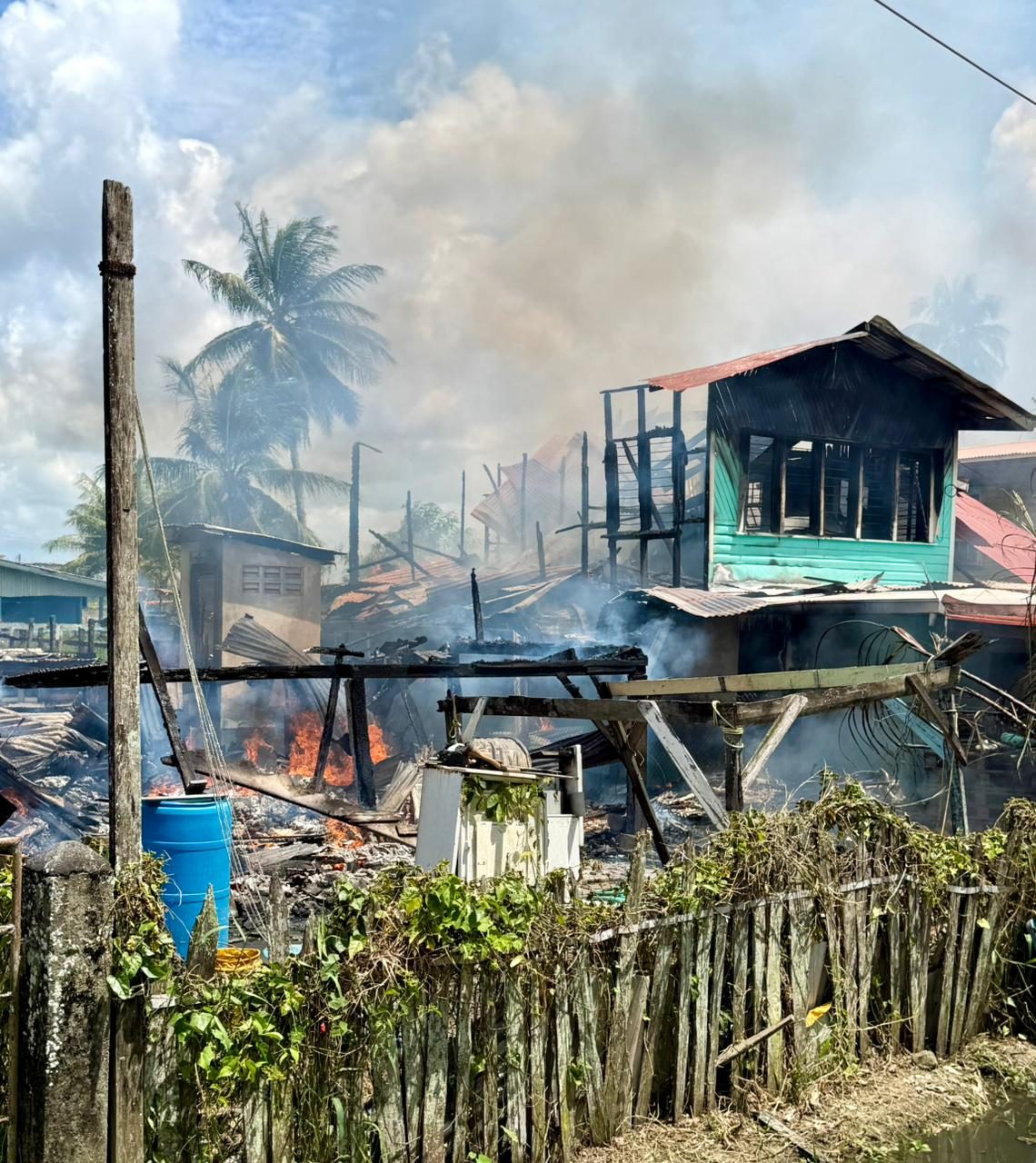 Two homes destroyed after child reportedly sparks Berbice blaze