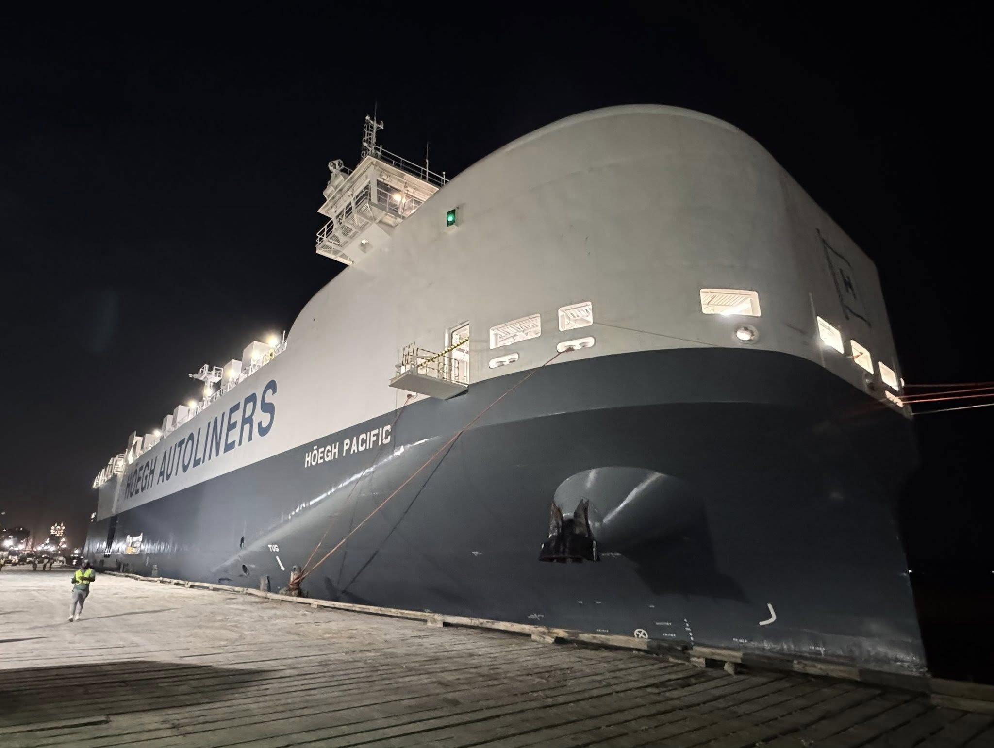 Norwegian RoRo vessel arrives in Guyana with 800 vehicles onboard