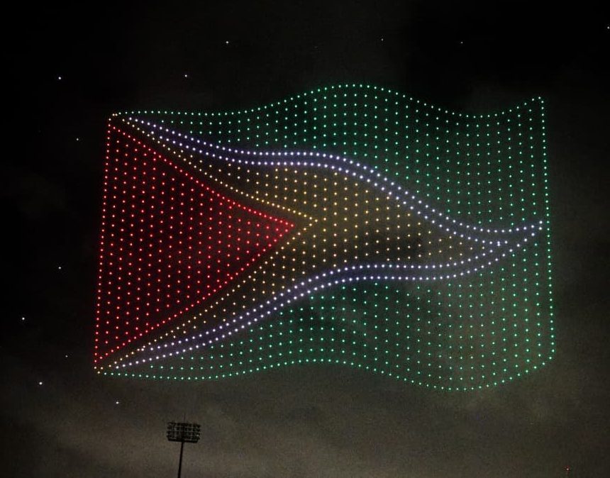 Independence celebrations end with drone show depicting Guyana’s national emblems
