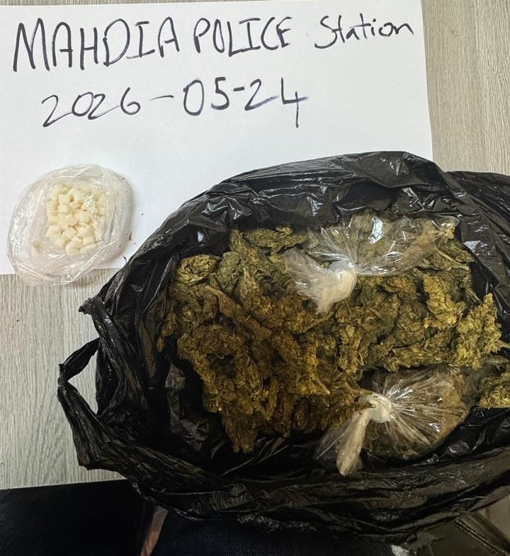 One in custody for ganja, cocaine found at Mahdia Arcade