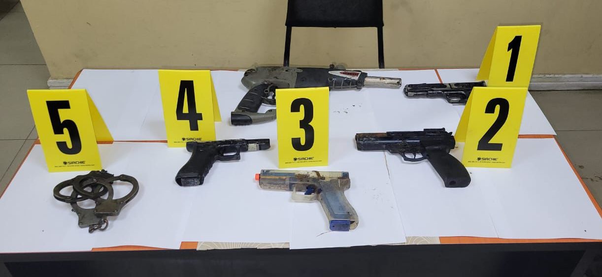 Air guns, pistols, police vest found during operation at Garden of Eden