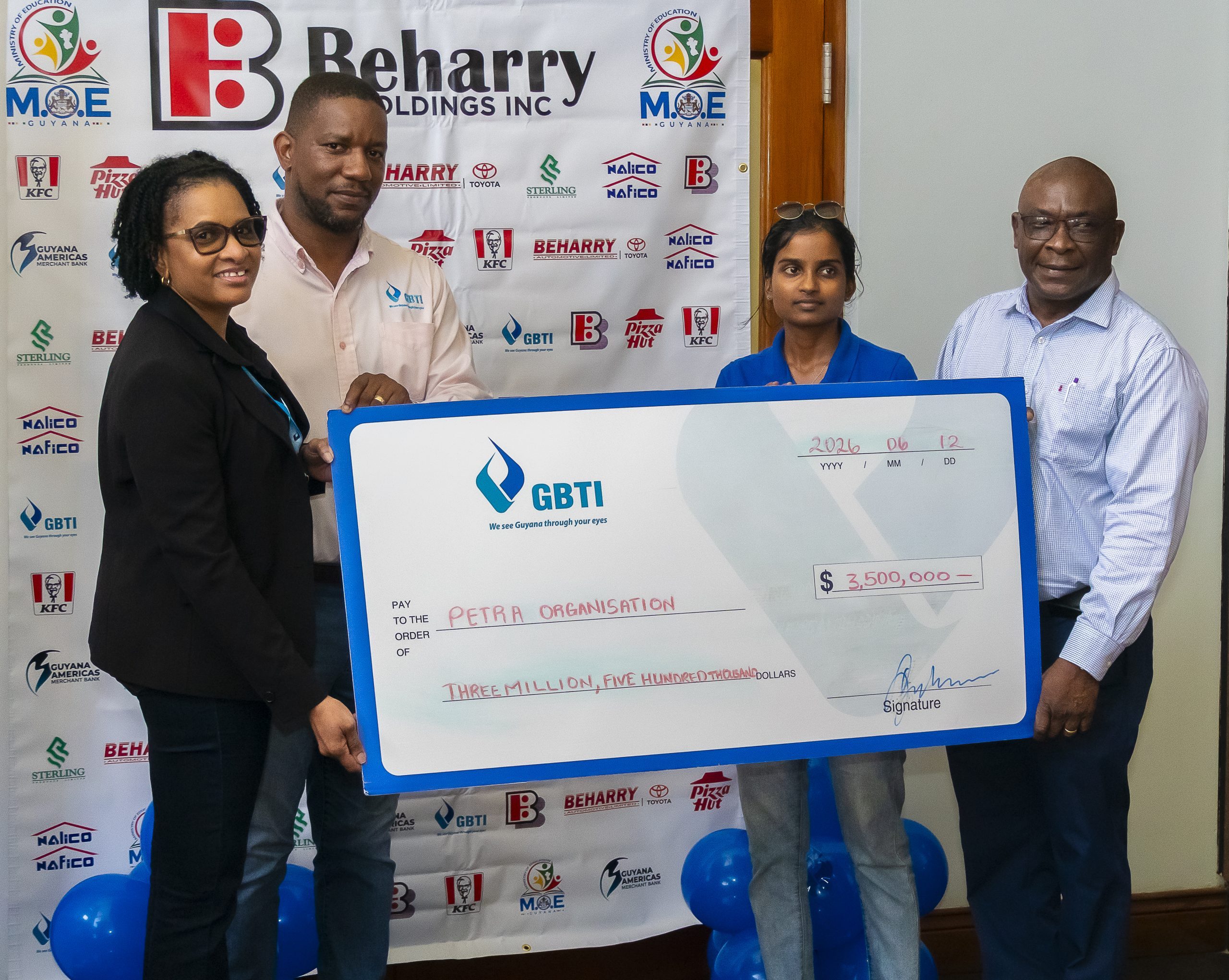 Beharry U19 School’s Cricket Tournament… GBTI presents sponsorship ahead of opening rounds