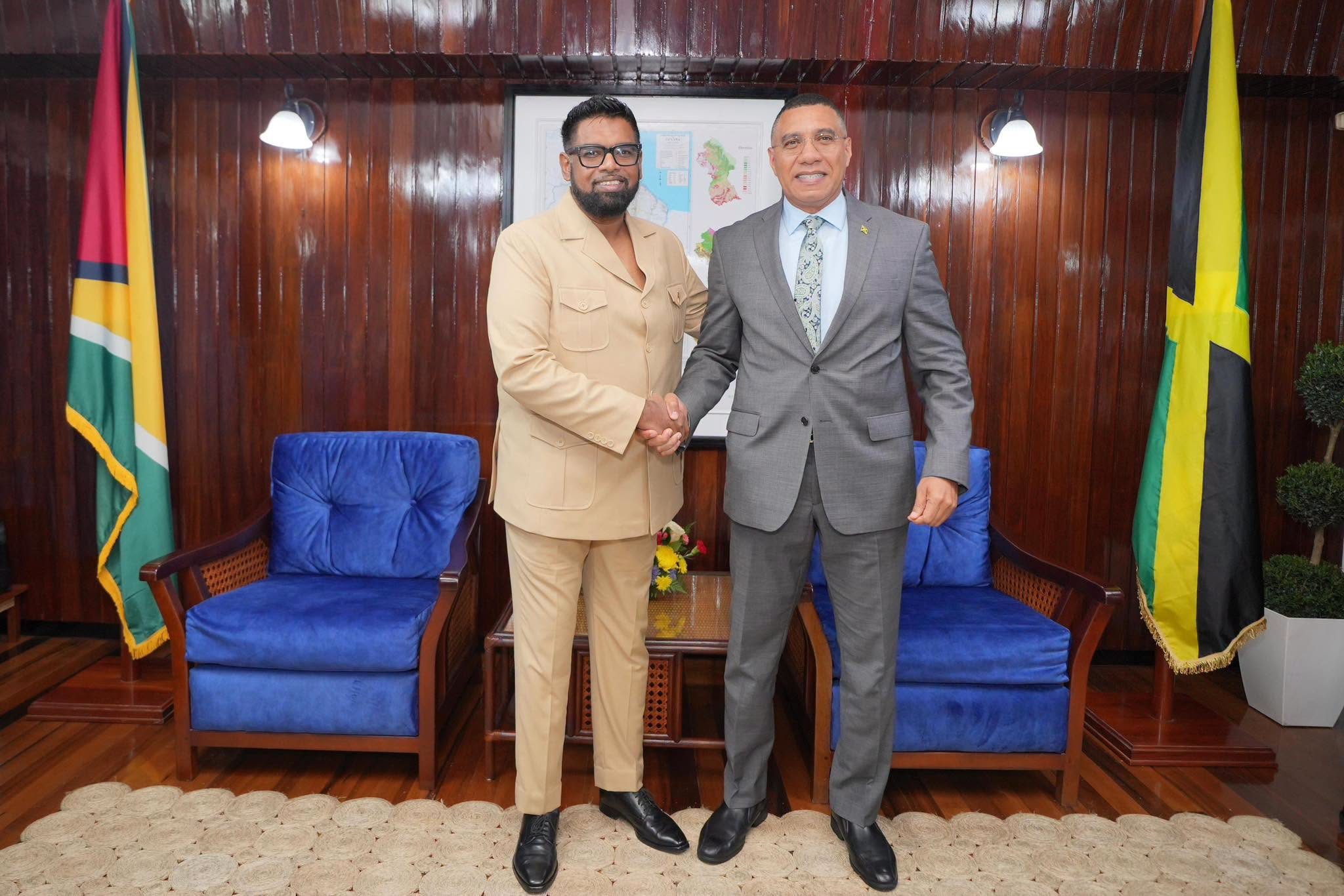 Guyana and Jamaica hold bilateral talks on Technology, Energy, Agriculture and Security