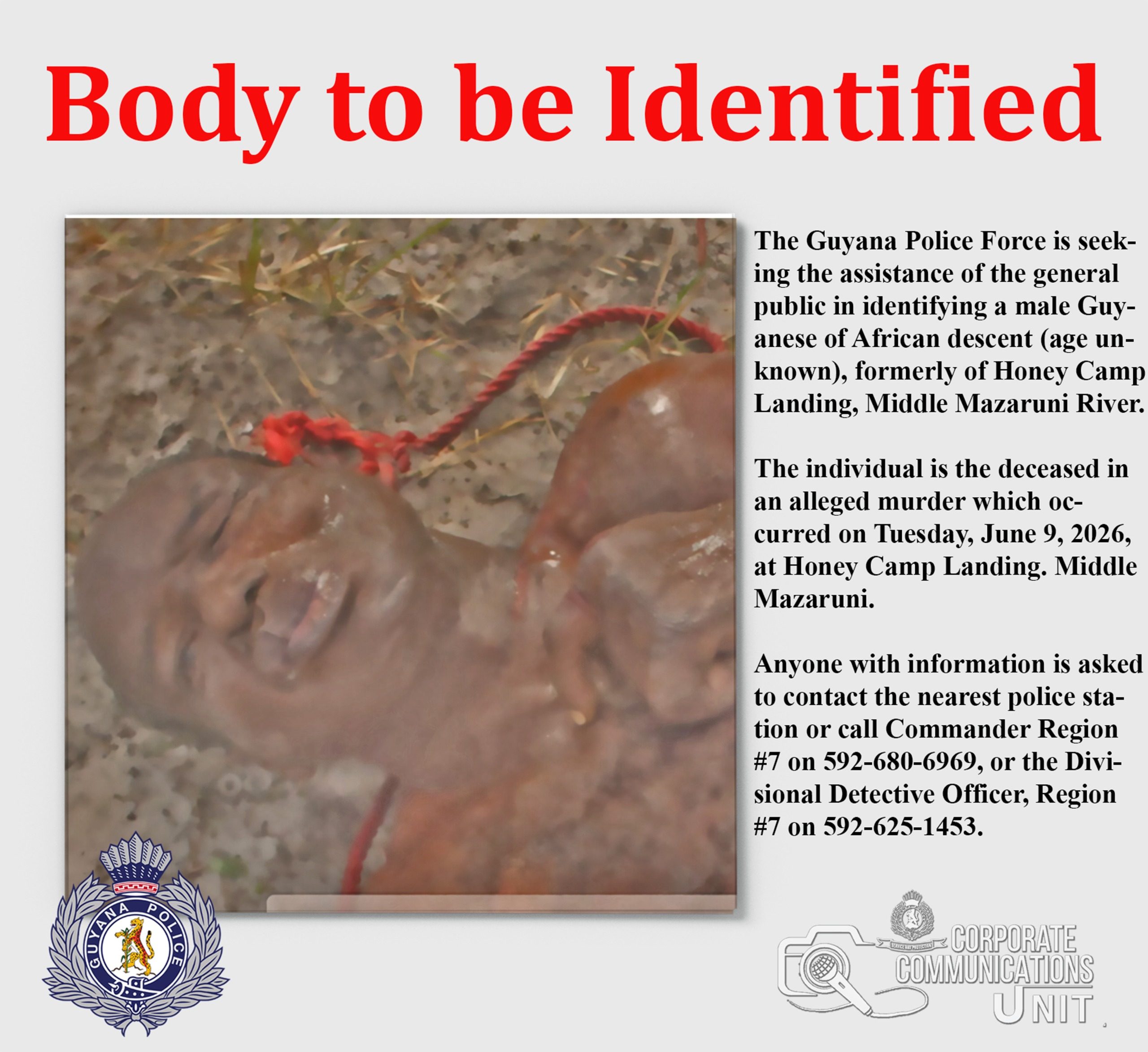 Police seeking help to identify man killed at Honey Camp Landing