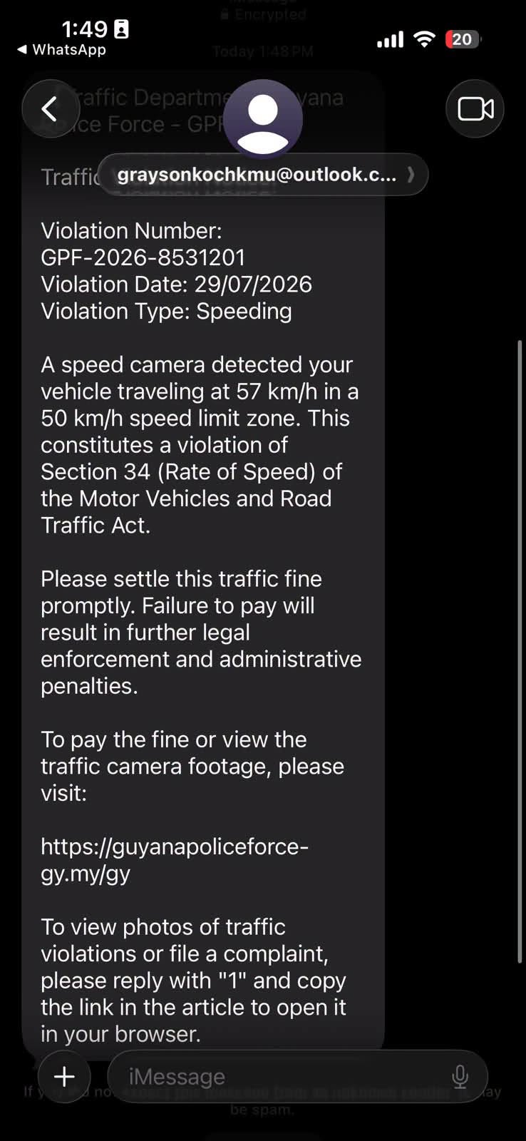 Police warn public about fake traffic fine messages