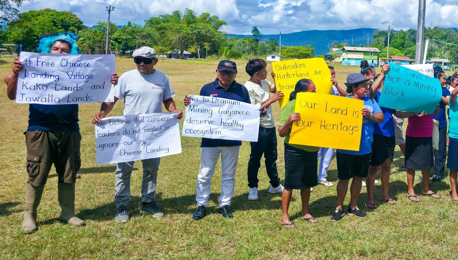 Indigenous communities in Guyana protest against mining activities at Chinese Landing site