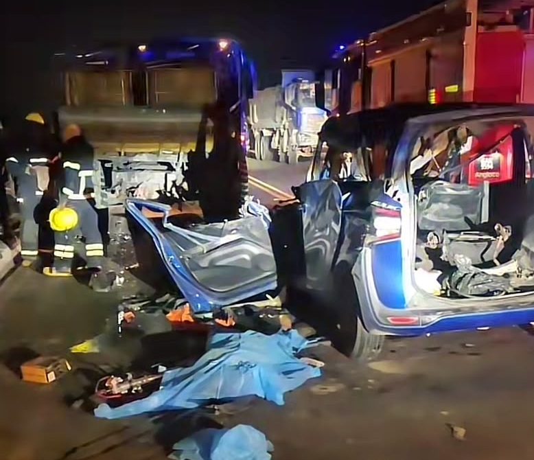 Four dead, three critical after car slams into fuel truck on Linden Highway